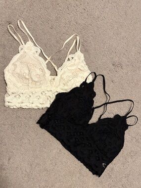 Altar'd State Lace Bralette Set in White and Black